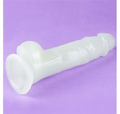 Dildo led giętkie duży penis podświetlany 21,5 cm